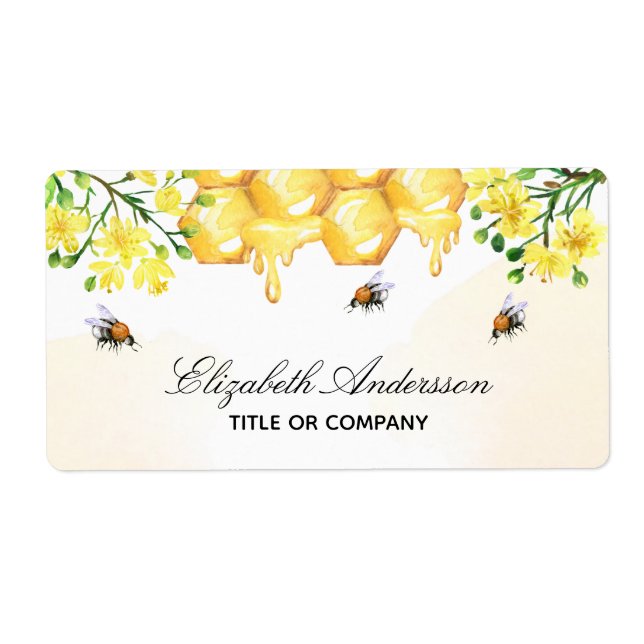 Bumble abeilles miel jaune nom floral script (Devant)