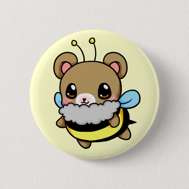 Bumble Bear 2 Inch Round Button (Front)