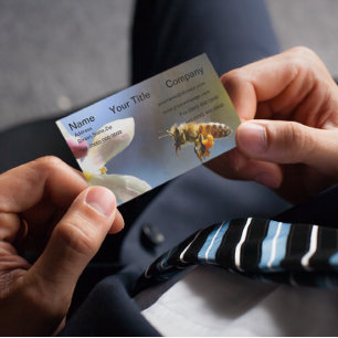 Bumble Bee all covered in pollen from pollination Business Card