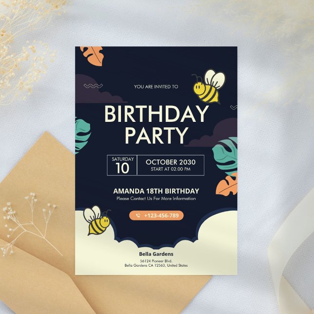 Bumble Bee Anniversaire Invitation (Créateur téléchargé)