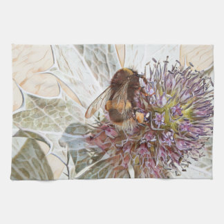 Bumble bee art style imprimé serviette de thé