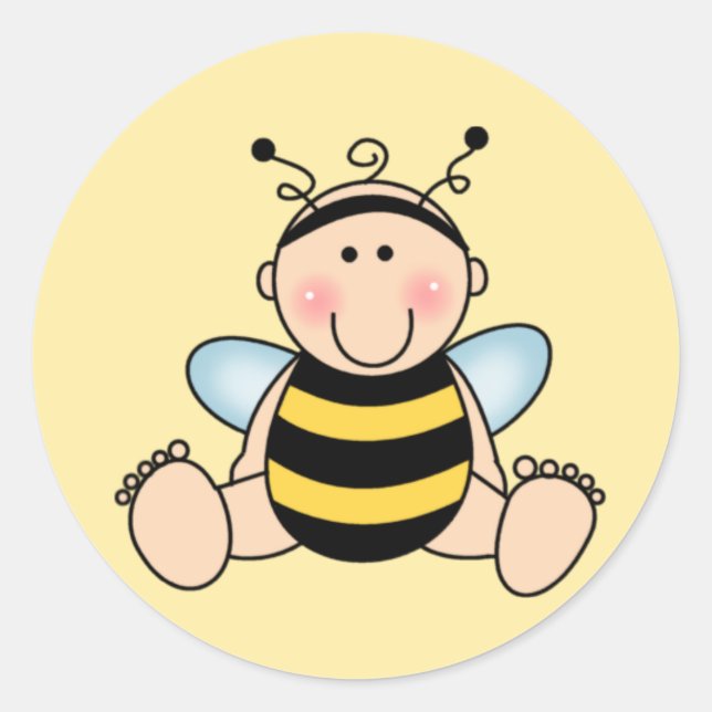 Bumble Bee Baby Classic Round Sticker (Front)