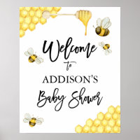 Bumble Bee Baby shower Affiche de bienvenue