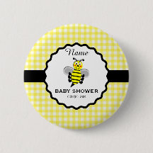 Bumble Bee Baby Shower Button