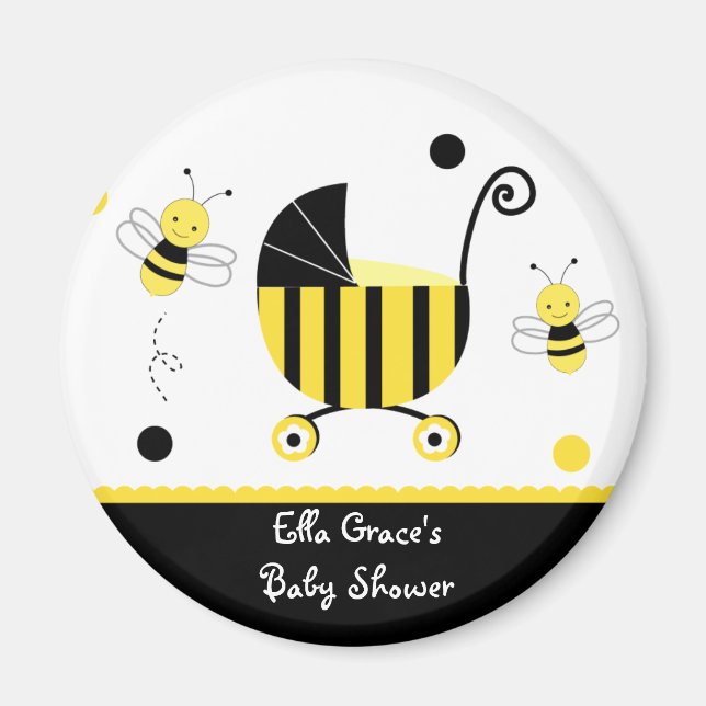 Bumble Bee Baby shower Favoriser les Magnets (Devant)