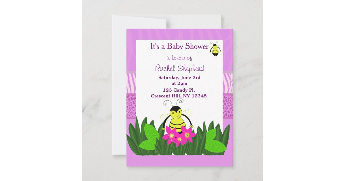 Bumble Bee Baby Shower Invitation Zazzle