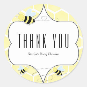 Bumble Bee Baby Shower Party Favour Stickers