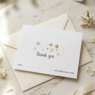 Bumble Bee Baby Shower Thank You Card