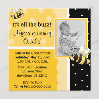 Bumble Bee Birthday Invitation