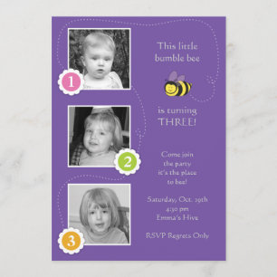 Bumble Bee Birthday Invitation