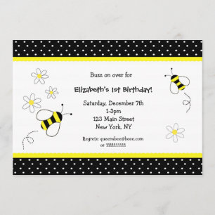 Bumble Bee Birthday invitations