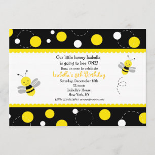 Bumble Bee Birthday Party Invitations