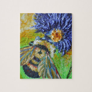 Bumble Bee & Blue Aster Jigsaw Puzzle