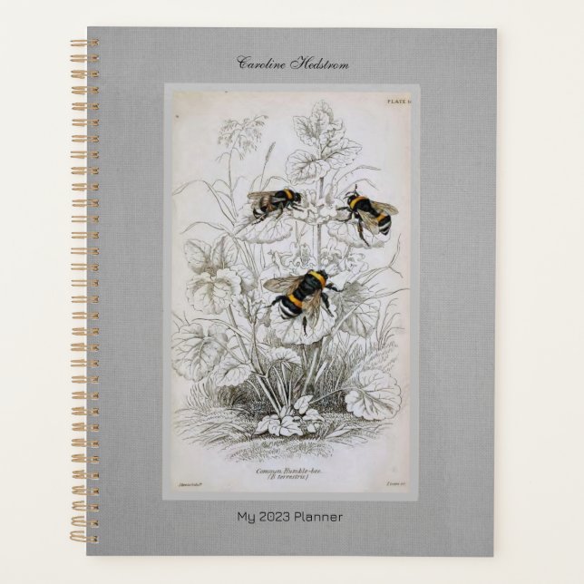 Bumble Bee Botanical sur le lin (Devant)
