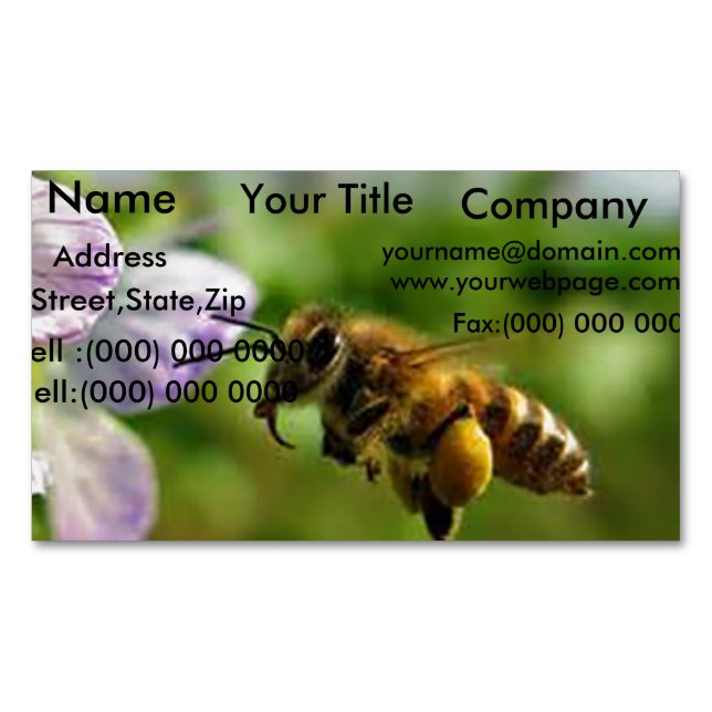 Bumble Bee Business card magnets (Front)