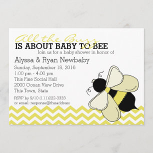 Bumble Bee Buzz Baby Shower Invitation