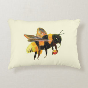 Bumble Bee carrying pollen   Accent Pillow