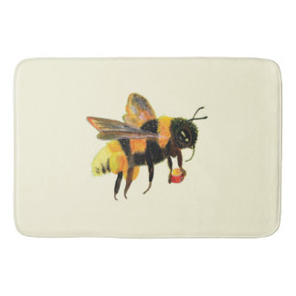 Bumble Bee carrying pollen  Bath Mat