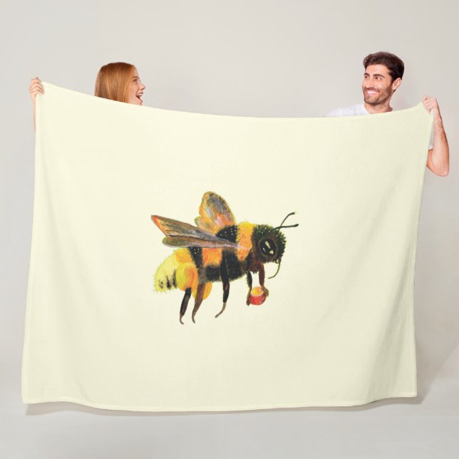 Bumble Bee carrying pollen  Fleece Blanket (In Situ)