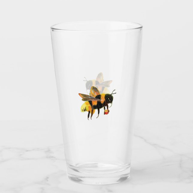 Bumble Bee carrying pollen  Glass (Front)