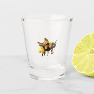 Bumble Bee carrying pollen  Shot Glass