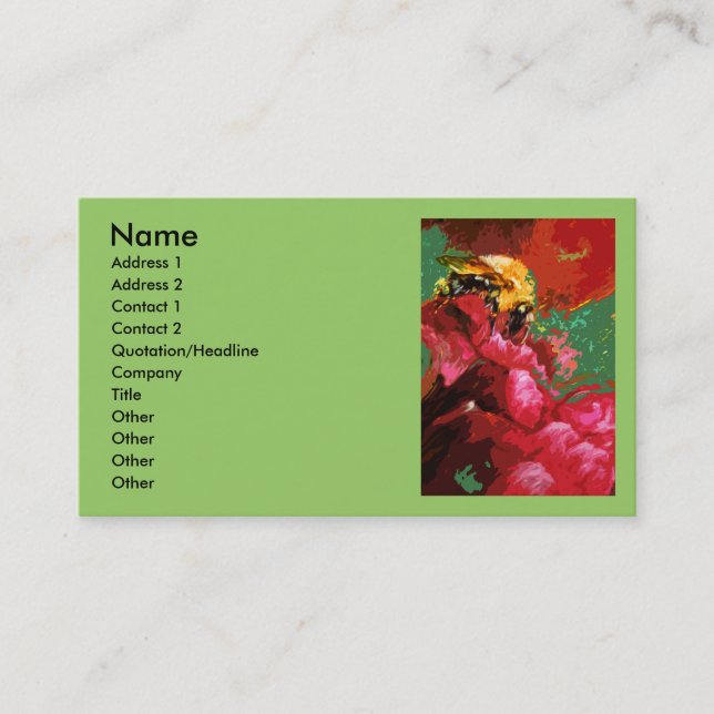 Bumble Bee Carte de visite (Devant)