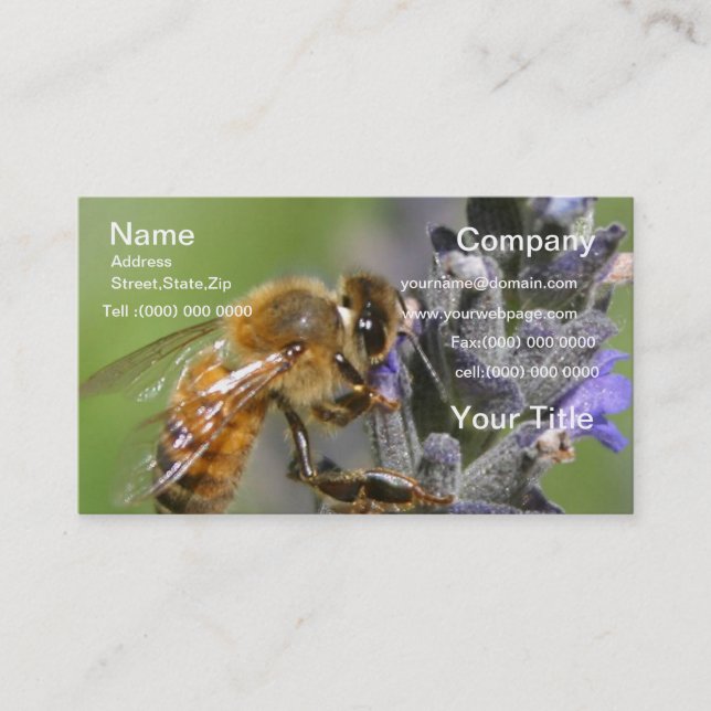 Bumble Bee Carte de visite vert (Devant)