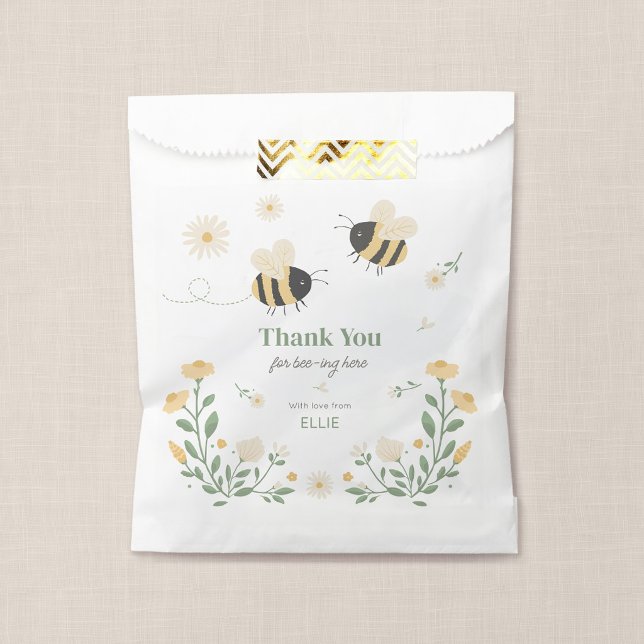 Bumble Bee Children's Birthday Party Favour Bag (Wildflower Flight 18x24" Party Welcome Sign)