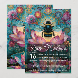 Bumble Bee   Colourful  Animal Lover Design Invitation
