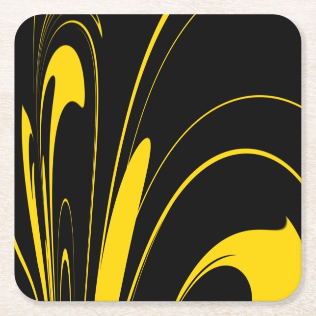 Bumble Bee Colours Square Paper Coaster (Front)