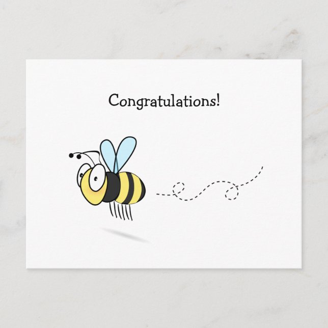 Bumble Bee Congratulations Postcard (Front)
