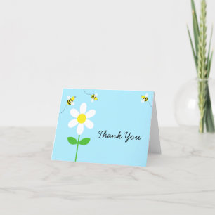 Bumble Bee Daisy Baby Shower Thank You Card
