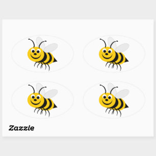 Bumble Bee Design Sticker ovale