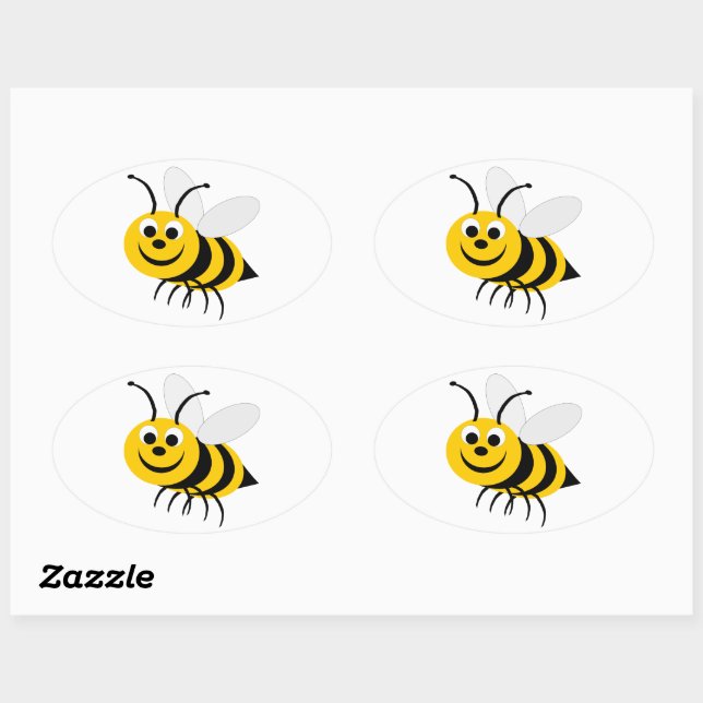 Bumble Bee Design Sticker ovale (Feuille)