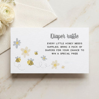 Bumble Bee Diaper Raffle Cards – Bee Baby Shower