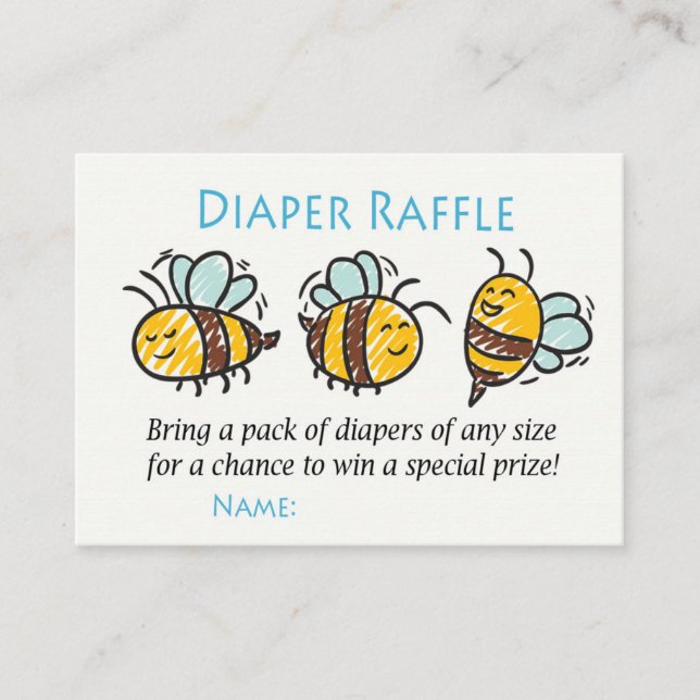 Bumble Bee Diaper Raffle Tickets (Front)