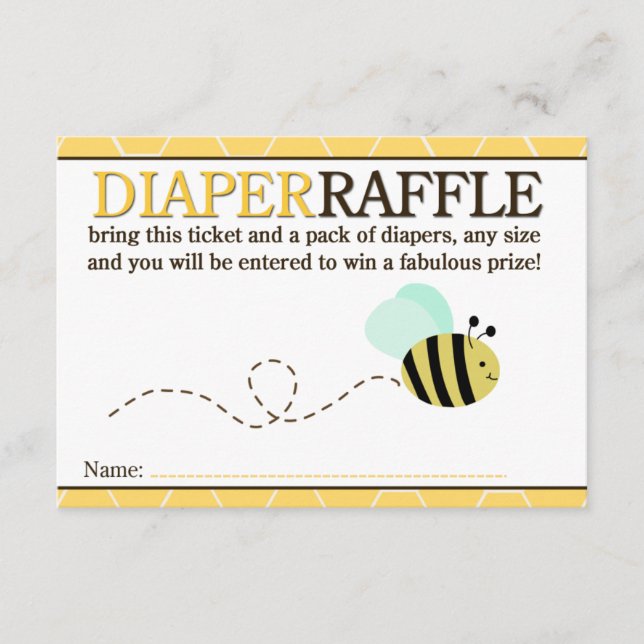 Bumble Bee Douche Déchets Carte Raffle (Devant)