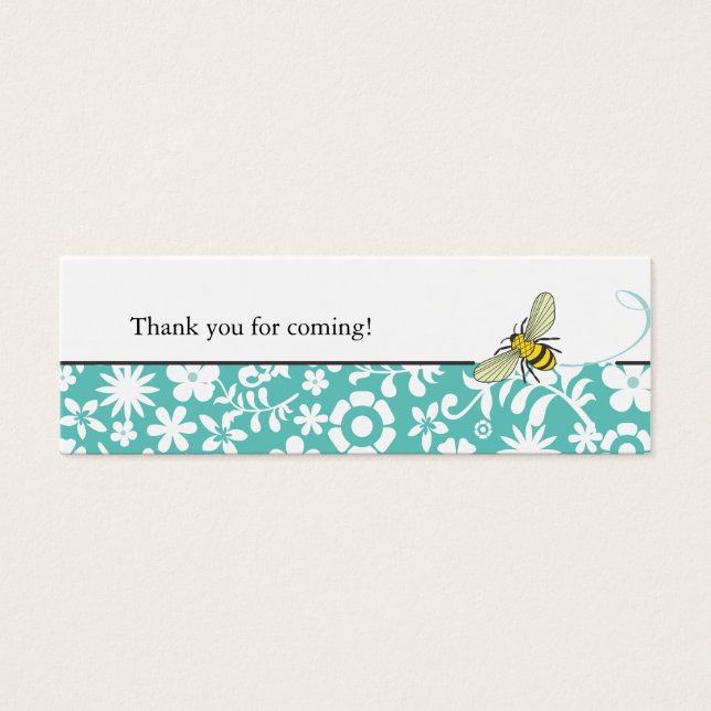 Bumble Bee Favour Tag  |  Blue (Front)