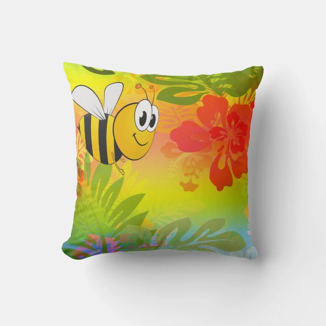 Bumble bee flower cushion and (Front)