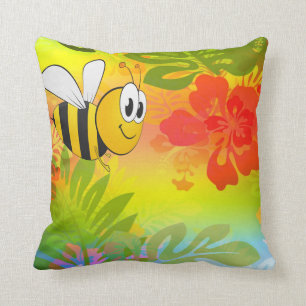 Bumble bee flower cushion and