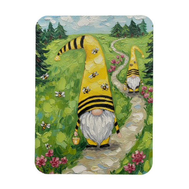 Bumble Bee Gnomes Magnet (Vertical)