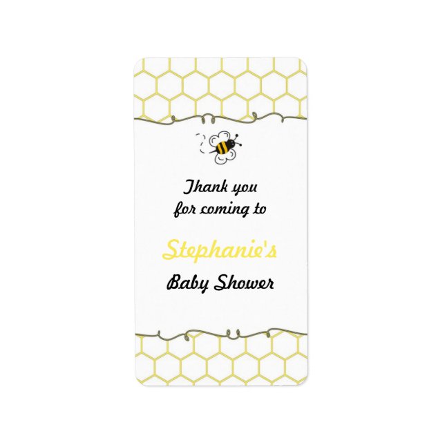Bumble Bee Hive Baby Shower Favour Labels (Front)