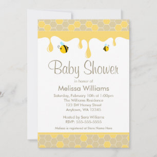 Bumble Bee Honey Baby Shower Invitations