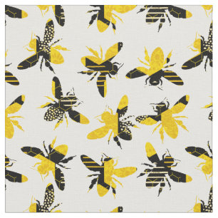 Bumble Bee Honey Pattern Fabric