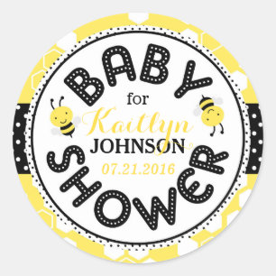Bumble Bee Honeycomb Baby Shower Label