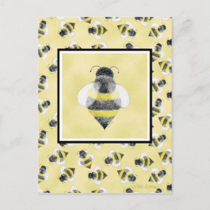 Bumble Bee Illustration Postcard