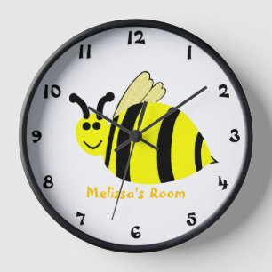 Bumble Bee Kids Numéroté Mur Horloge PERSONNALISER