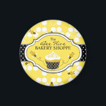 Bumble Bee Magnet RBIZ<br><div class="desc">Sweet bumble bees with polka dot print and a yummy cupcake business magnet.</div>