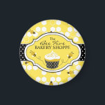 Bumble Bee Magnet RBIZ<br><div class="desc">Sweet bumble bees with polka dot print and a yummy cupcake business magnet.</div>