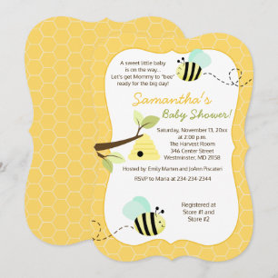 Bumble Bee Mint Vert Genre Neutre Invitation